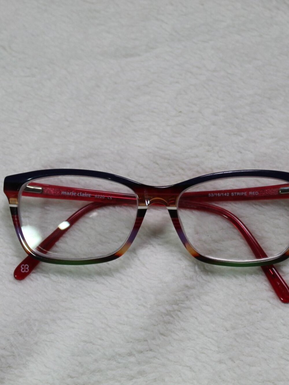 Marie Claire Stripe Red 6220 Eyeglasses 53-16-142 - FRAMES ONLY